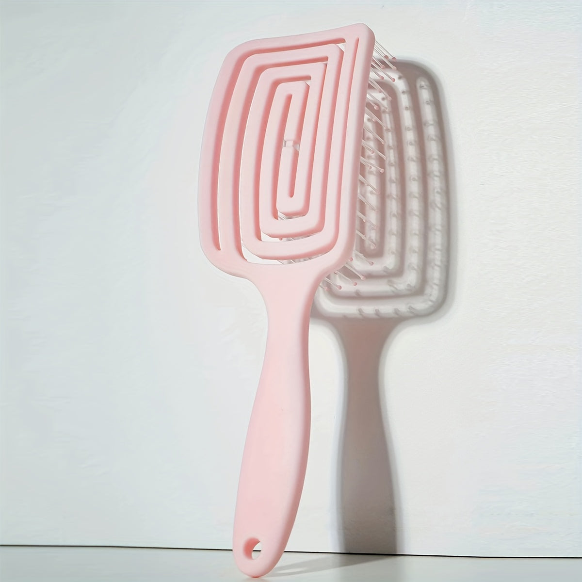 Cepillo desenredador de cabello húmedo y seco de ventilación ancha con cerdas flexibles y masajeador del cuero cabelludo