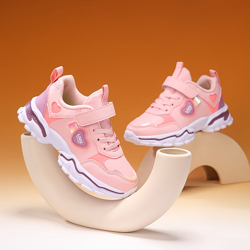 Детские черные и розовые светящиеся амортизирующие кроссовки для прогулок и повседневных мероприятий