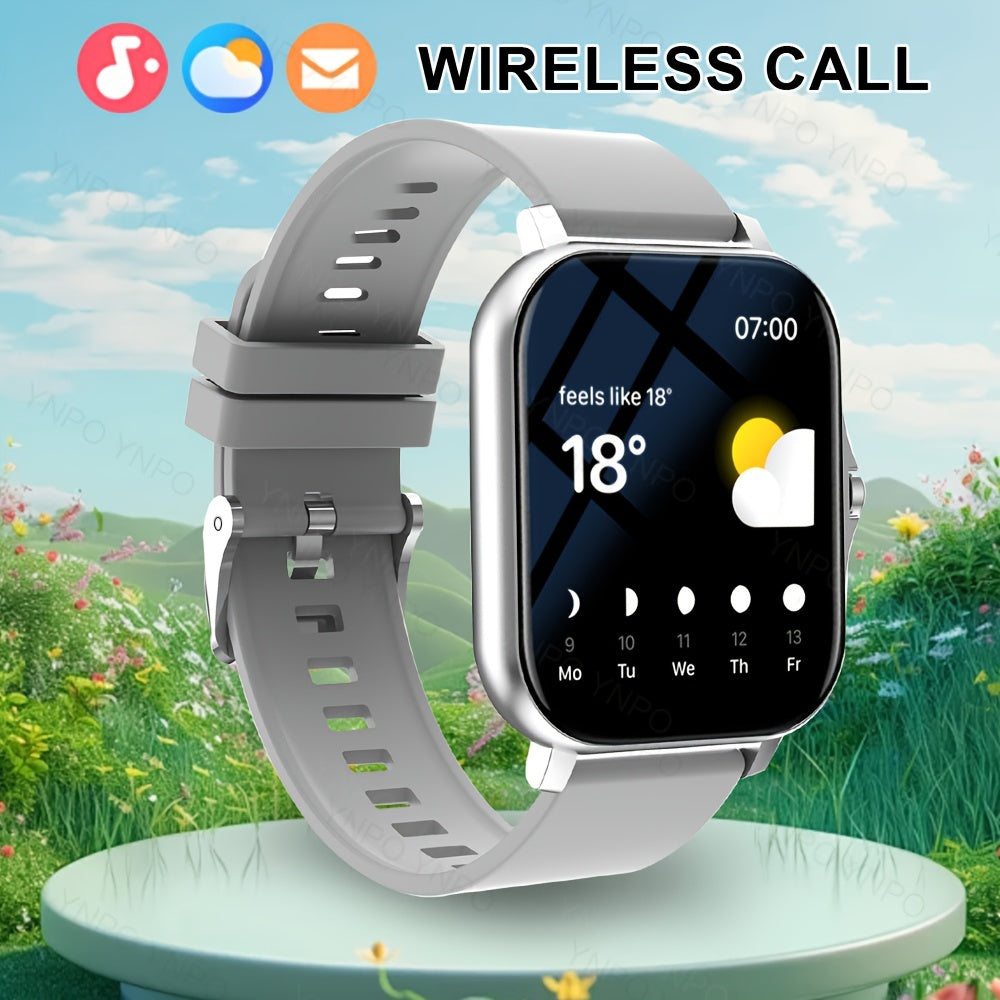 Smartwatch for Men and Women Wireless Calling Sports Modes Camera Control Message Notifications Ultra Thin Borderless Design Compatible with Android and iPhone
