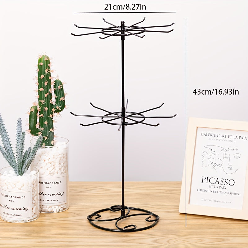 Вращающийся стеллаж для украшений с 2 уровнями для ожерелий и браслетов