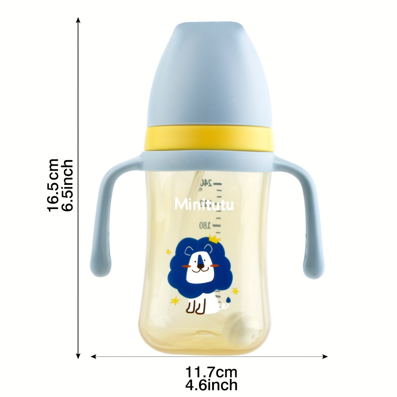 Weighted Plastic Sippy Cup for Toddlers with Handles and 3 Spouts Leak Proof Non Slip