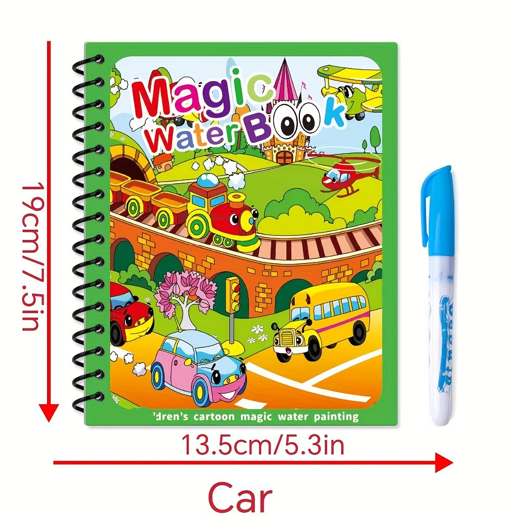Watercolor Magic Coloring Book for Kids 8 Pages with Watercolor Pen