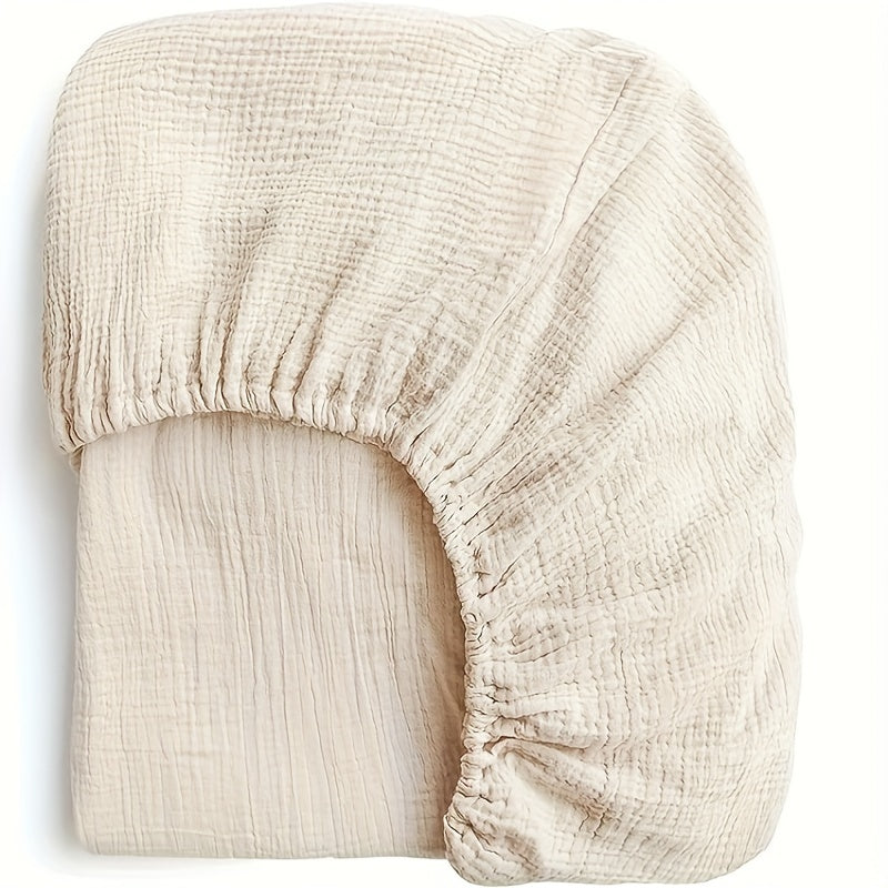 Muslin Fitted Crib Sheet 100% Cotton Breathable Softness for Standard Mattress
