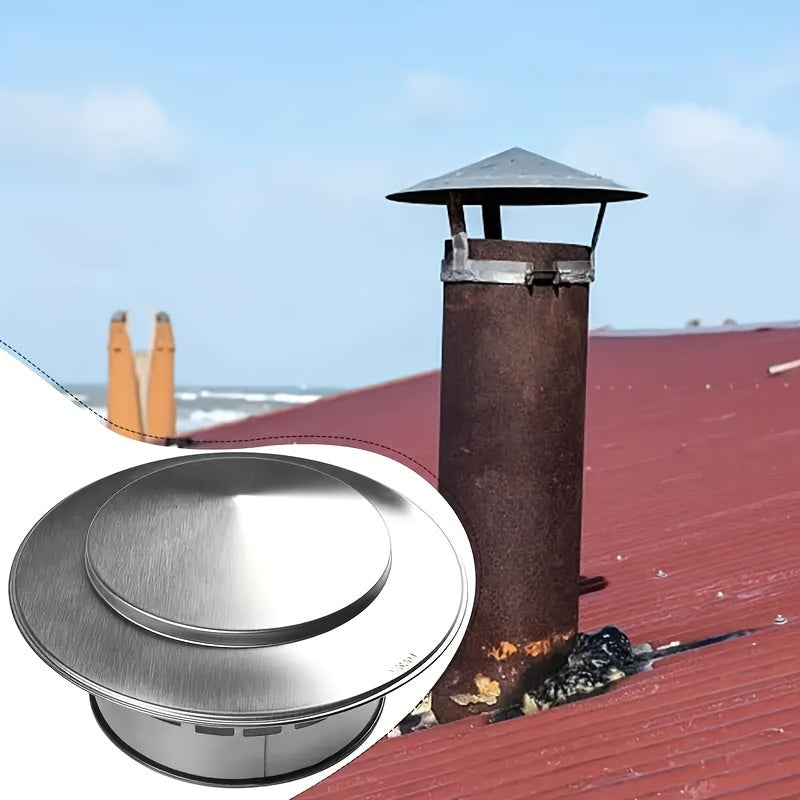 Stainless Steel Chimney Cap with Screen 10.92cm 16cm Round Rain Wind Resistant