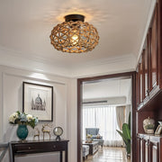 Прибор для потолка в стиле бохо с прибрежным дизайном и рустикальной клеткой из конопляного каната. Идеально подходит для спальни, коридора, прихожей, кухни, детской или шкафа.