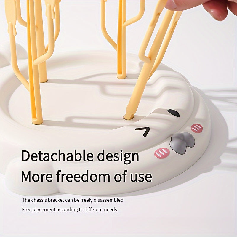 Seal-Shaped Bottle Drying Rack Ocean Animal Design PP Kitchen Organizer for Ages 14+