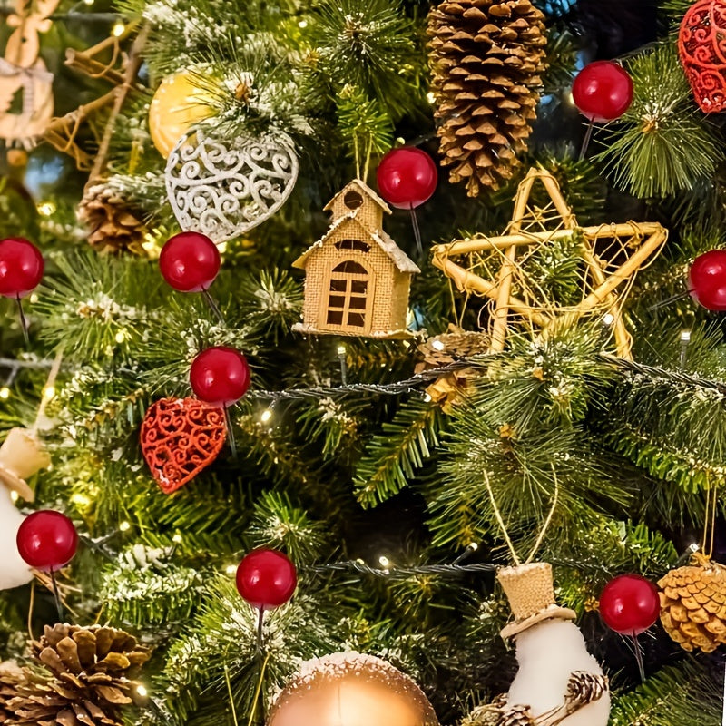 Artificial Berries Mix 100 Pieces for Holiday Decorating Wreaths and Crafts