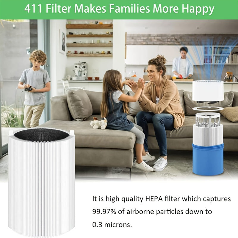 Blue Pure 411 Air Purifier Filter with H13 True HEPA and Activated Carbon