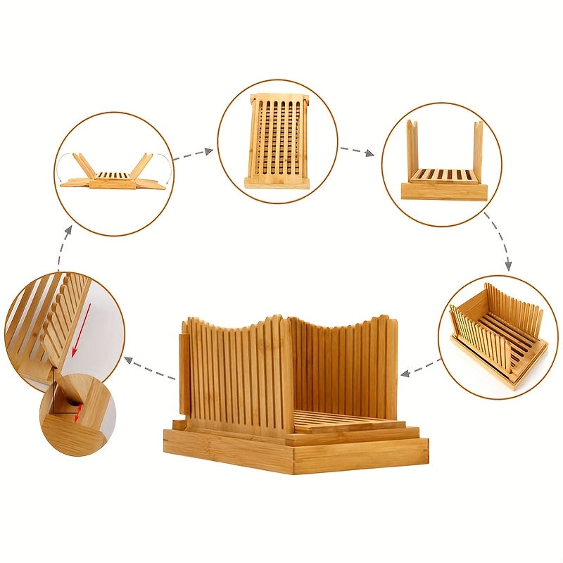 Cortador de pan, plato de corte de bambú 35x20cm, bandeja de migas, herramienta de horneado plegable