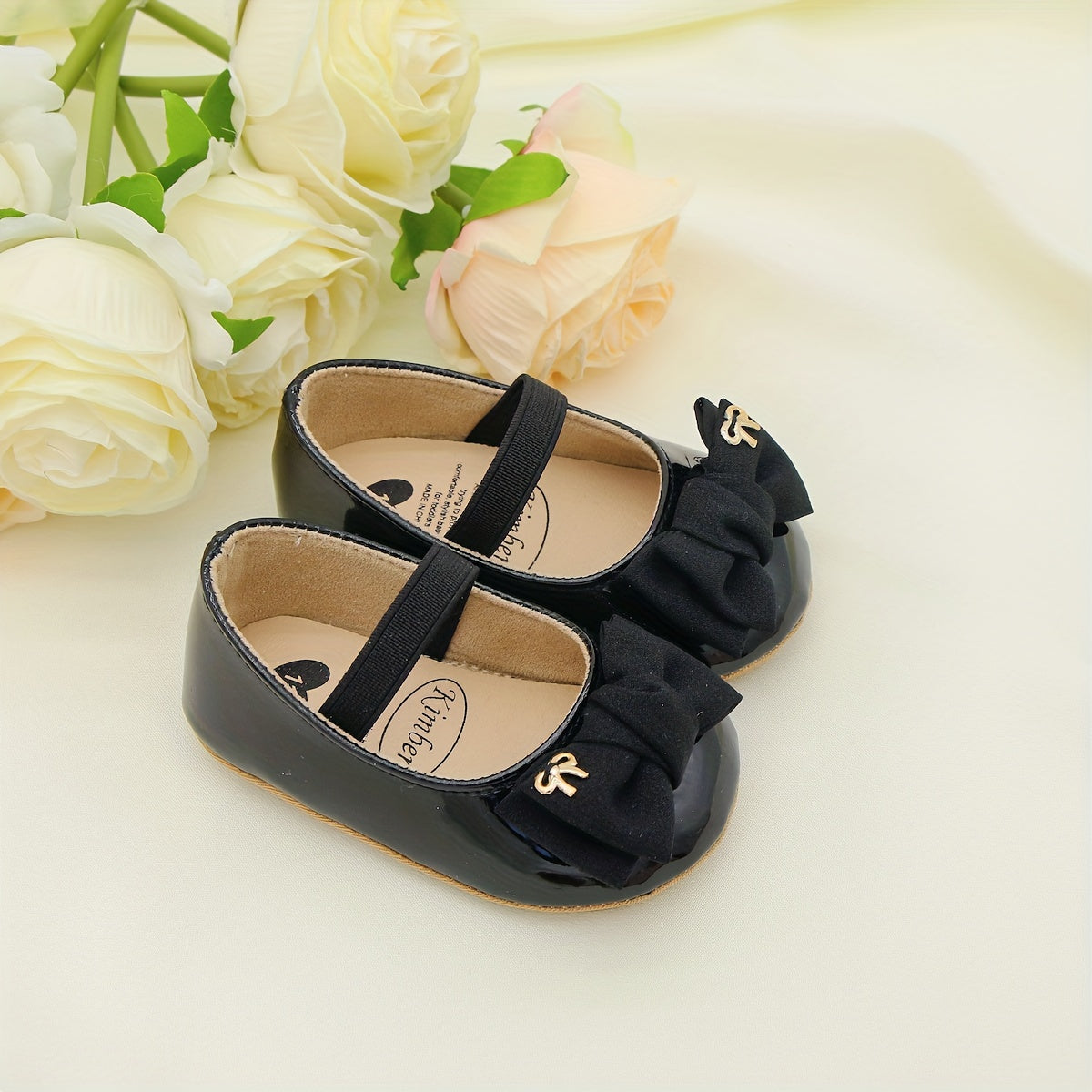 Zapatos de niña Mary Jane con lazo, suela plana antideslizante para interior y exterior, primavera y otoño