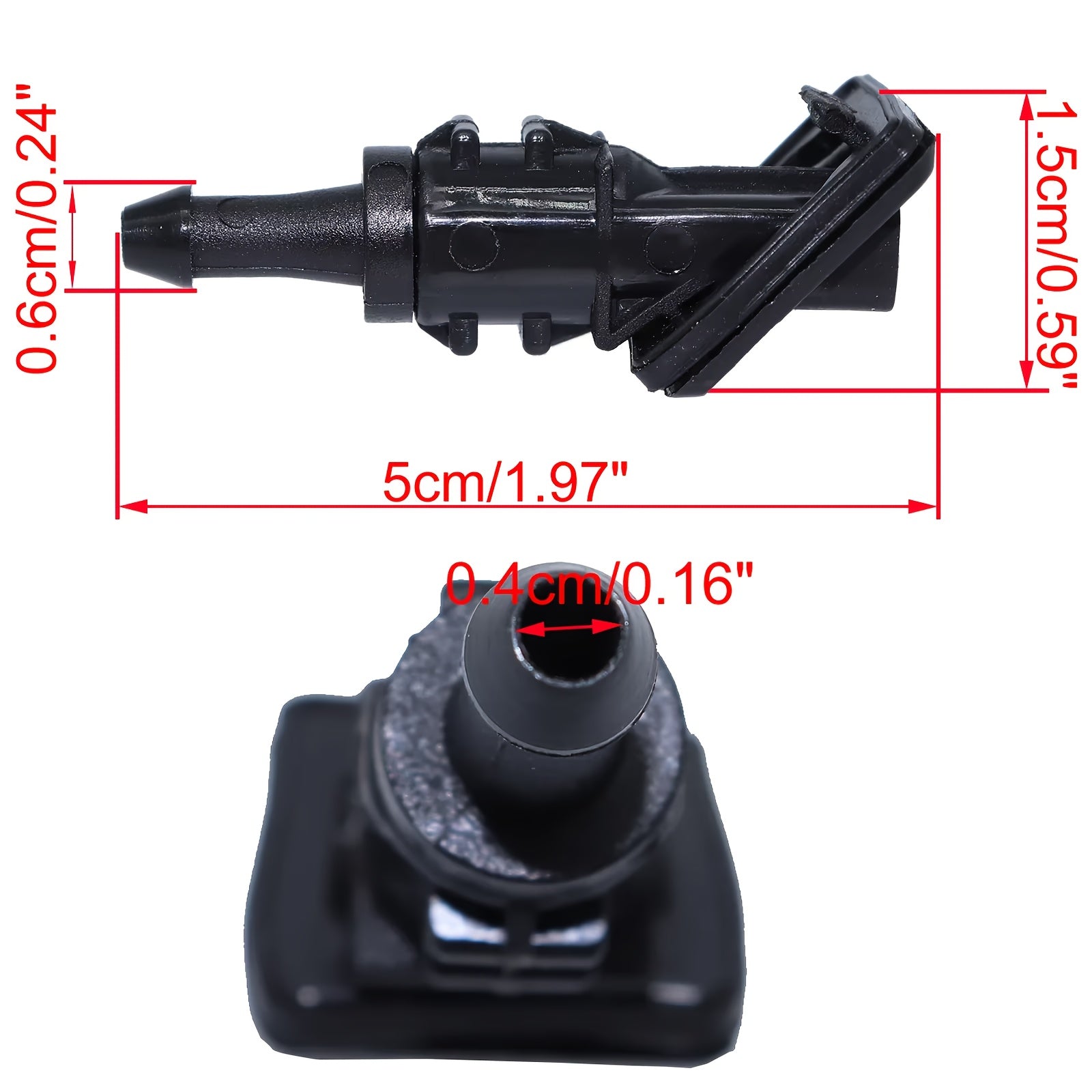 2-Pack Windshield Washer Nozzles ABS Plastic Black for Kia Ceed 2006-2012