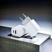 2-port USB Type C zaryadlovchi 5V 2A tez zaryadlash Evropa roʻzgʻor roʻzgʻor roʻzgʻor yengil sayohat