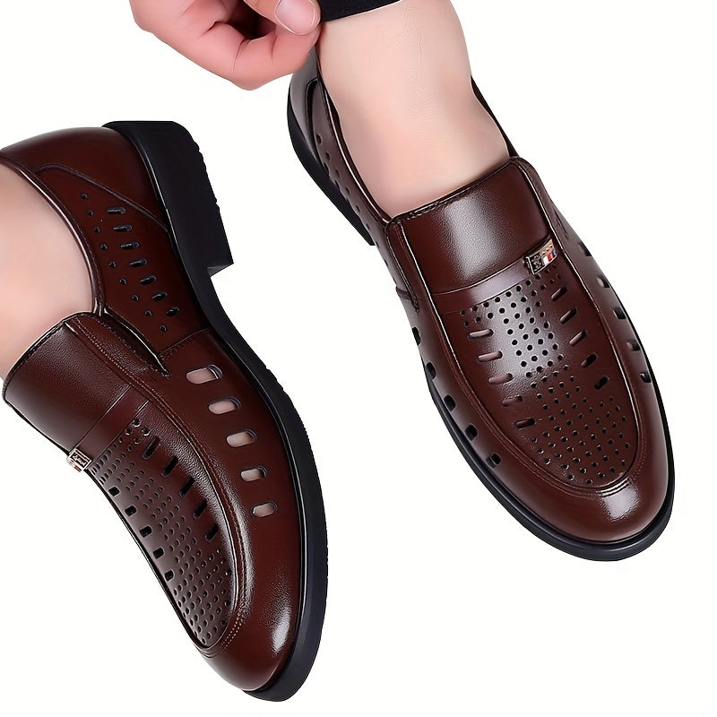 Men's Slip-On Formal Shoes Hollow Out Design Non-Slip Wear-Resistant Business