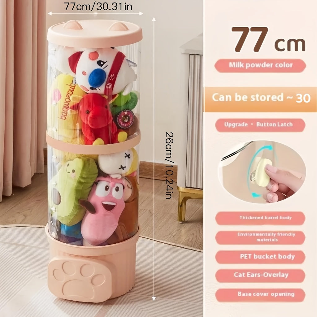 Qizil va plush o'yinchoqlar uchun ko'p funksiyali shaffof tashkilotchisi, suv o'tkazmaydigan dumaloq dizayni va qopqog'i bilan. Rojdestvo va Yangi yil uchun sovg'a berish uchun ideal, plastik materialdan tayyorlangan.