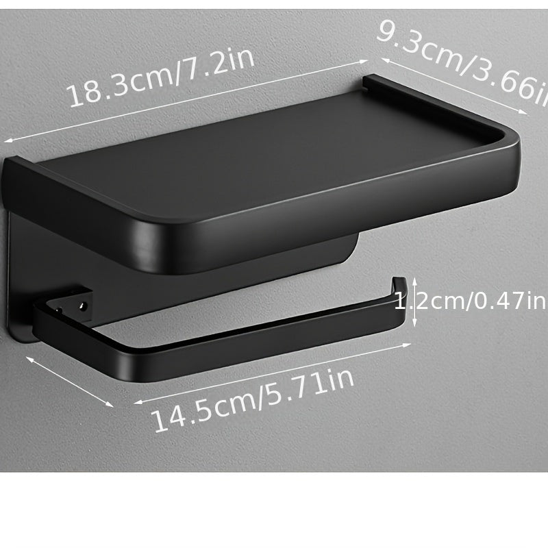 Toilet Paper Holder with Shelf Bathroom Storage Organizer