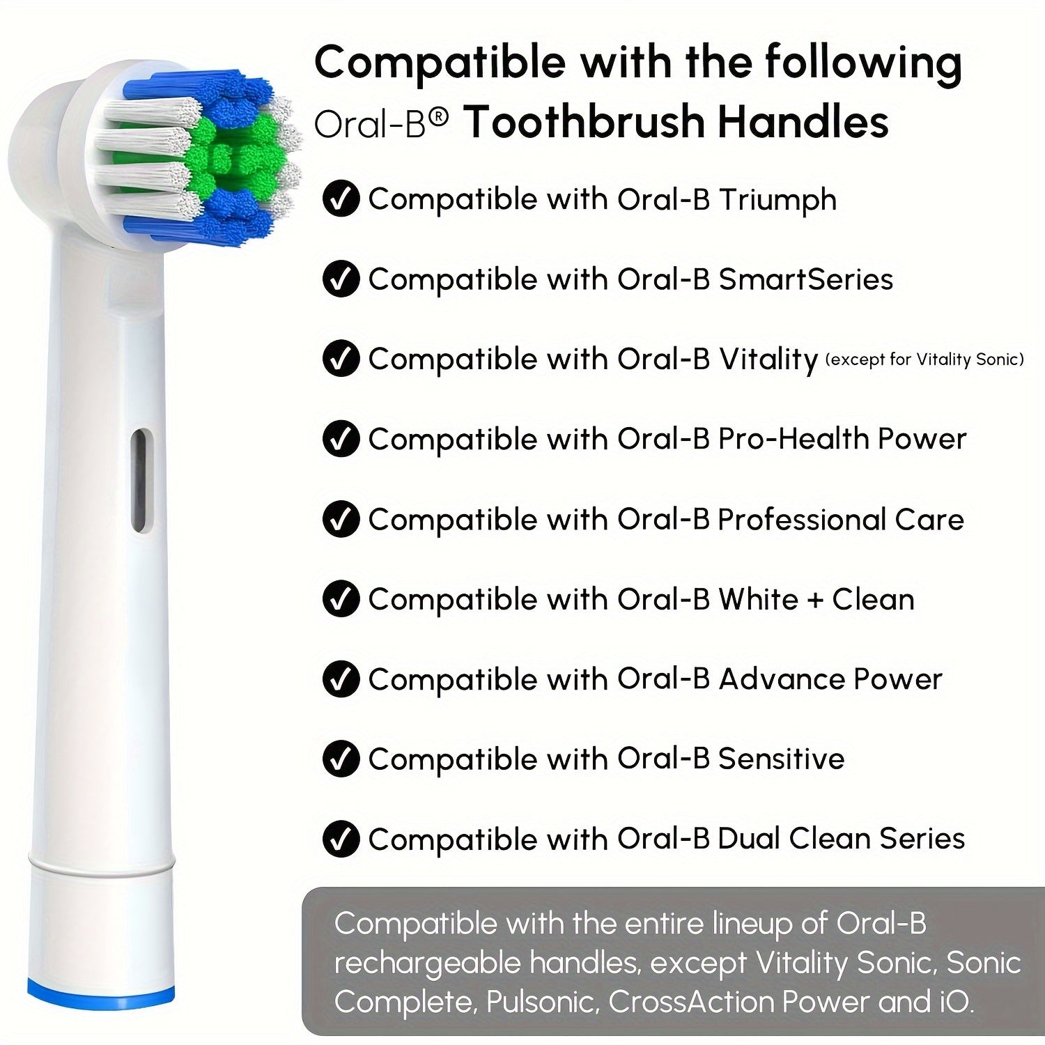 4 Pack Soft Dupont Bristle Toothbrush Replacement Heads for Electric Toothbrushes