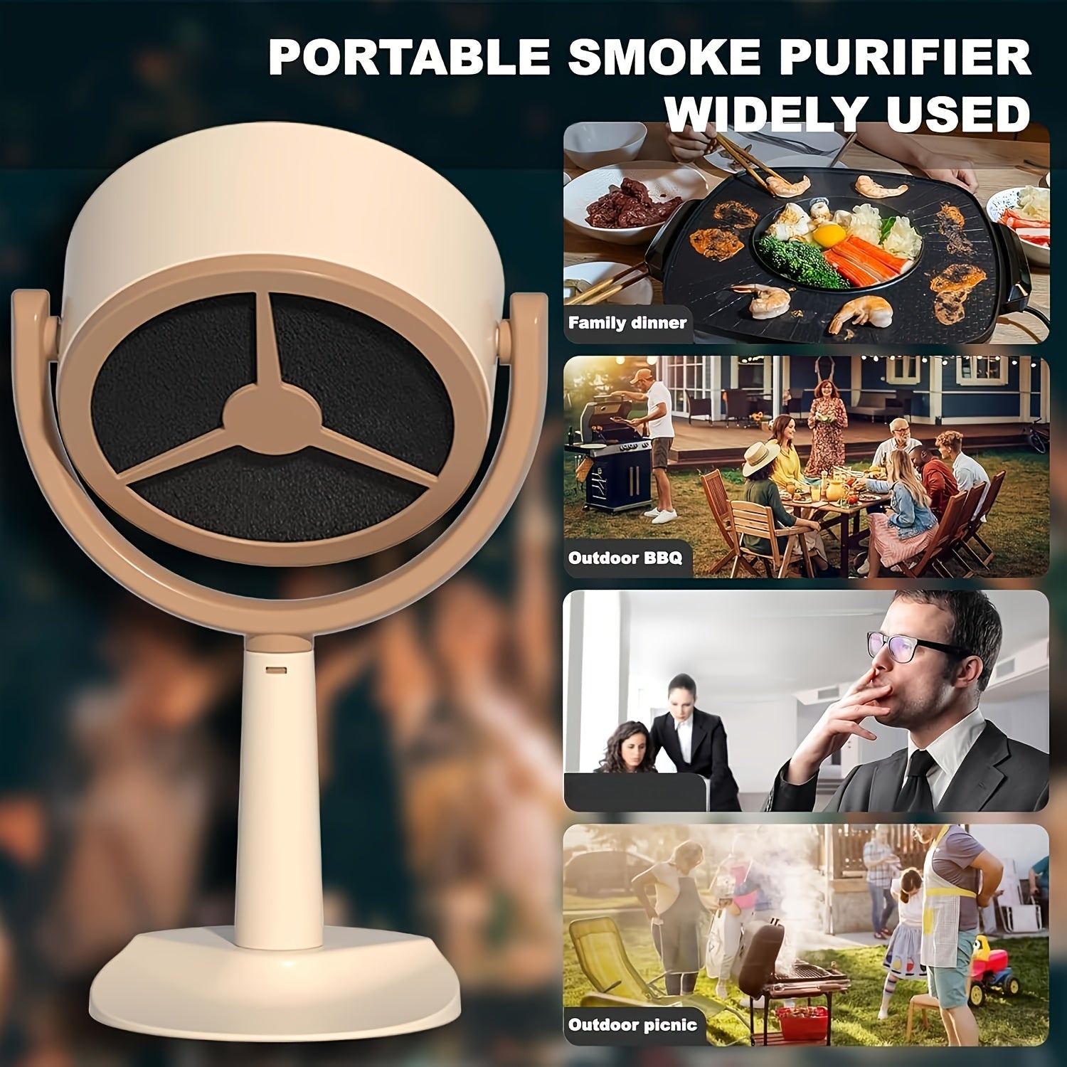 Desktop Range Hood USB quvvati bilan yog' va tutunni samarali tarzda yutib oladi.