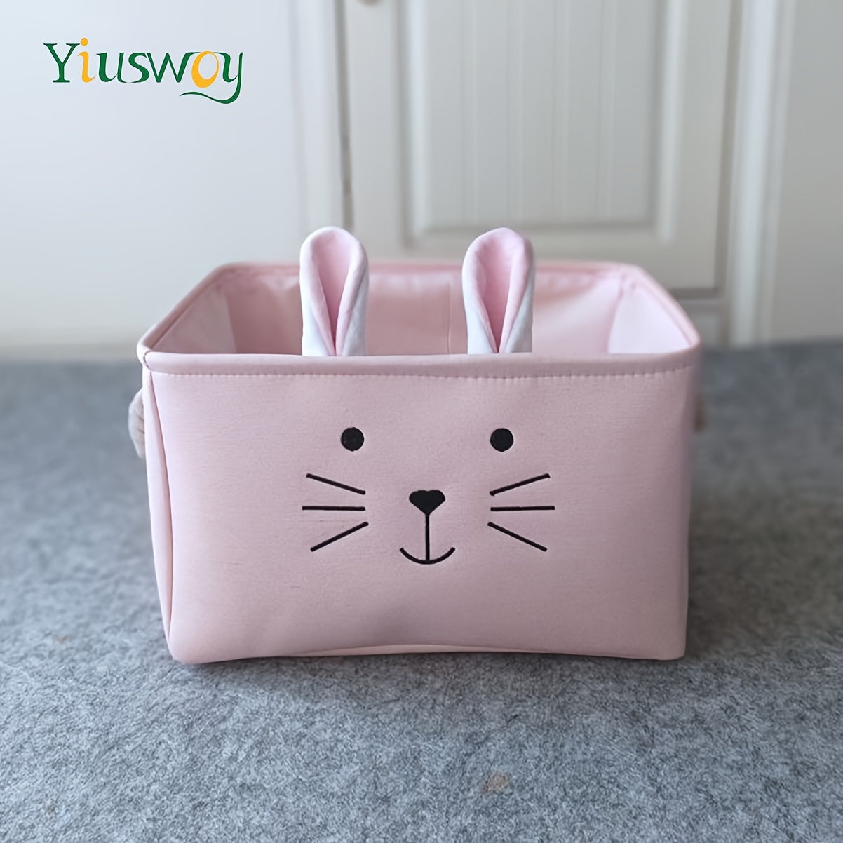 Pushti quyon va ot saqlash savati - Qalin mato, o'yinchoqlar, kiyimlar, kitoblar uchun to'rtburchakli tashkilotchisi | Qo'ltiqchali Uy Bezagi