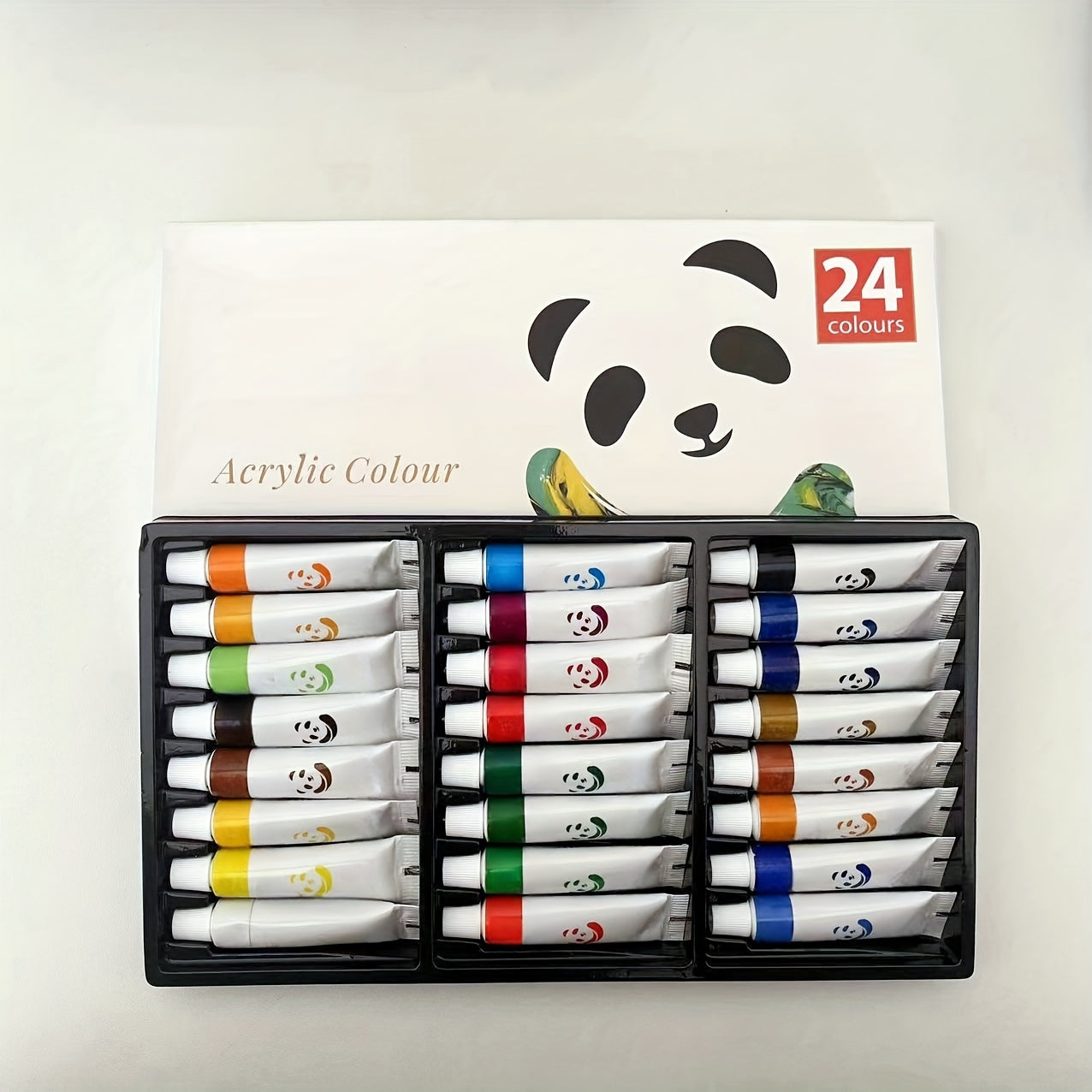 Набор акриловых красок из 24 цветов с тюбиками по 5 мл для ярких и универсальных художественных проектов, идеален для художников, студентов и мастеров.