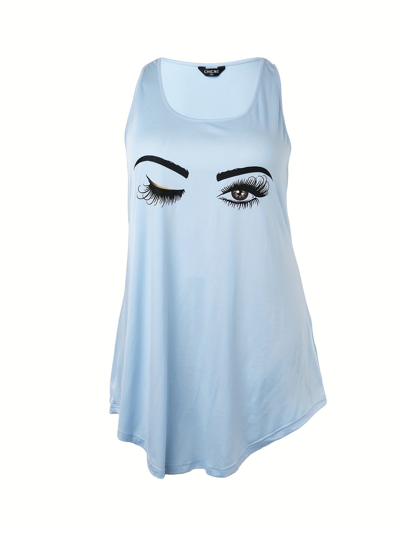 Plus Size Women's Nightdress Casual Sleeveless Scoop Neck Sleep Dress