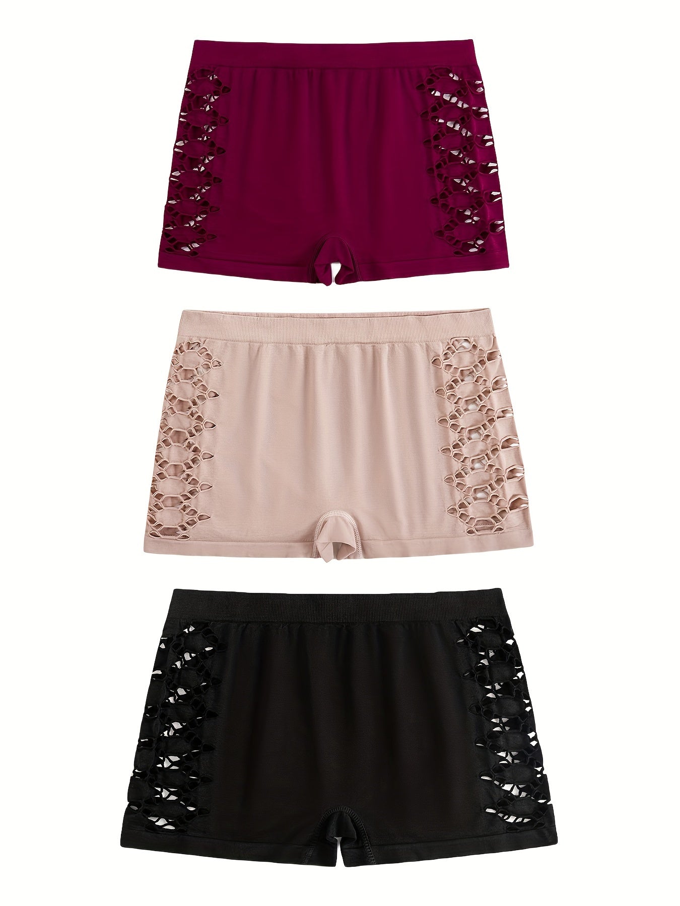 Women’s Hollowed-Out Lace Bra and Panty Set in Black