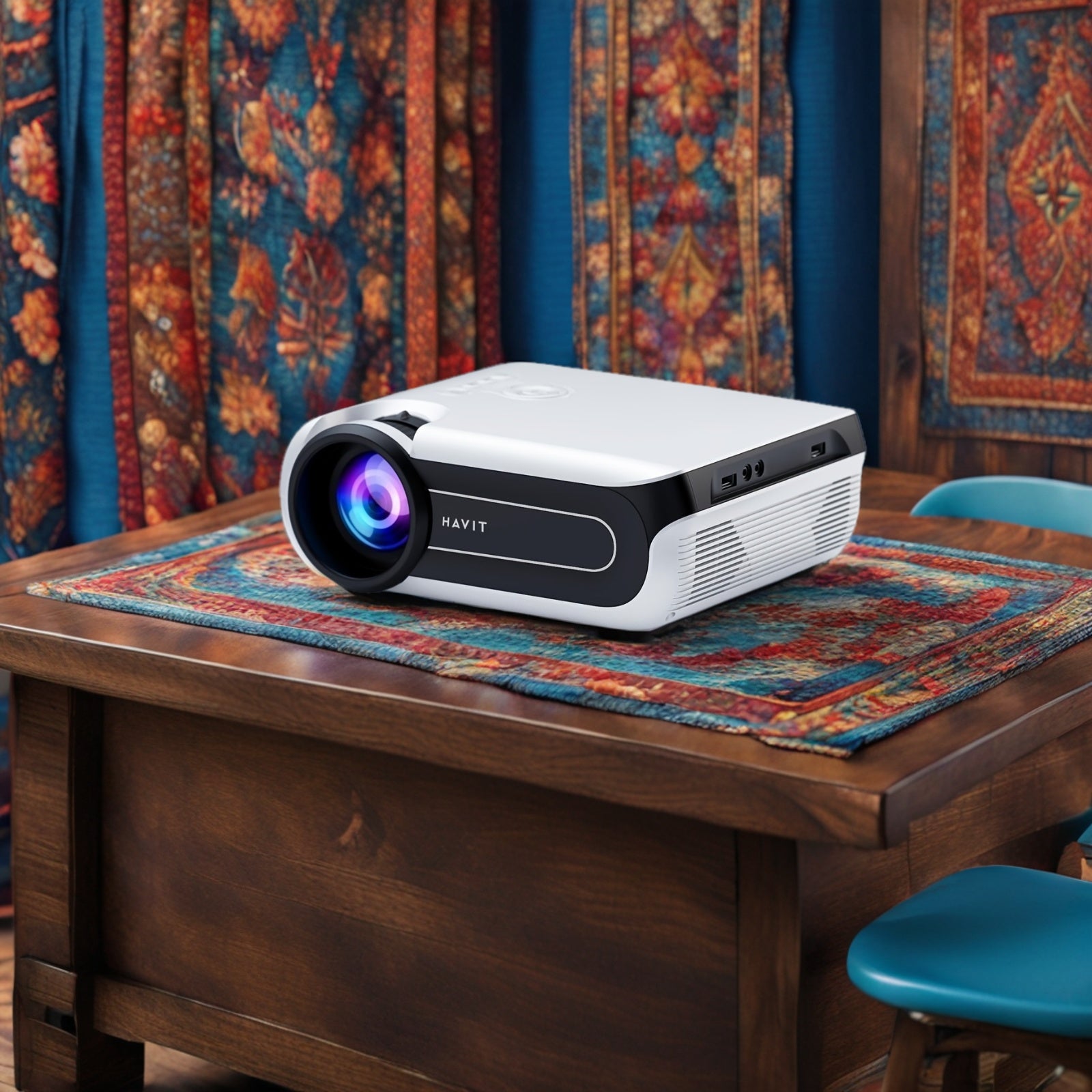 4K Smart Projector 109-558 cm Bright Home Theater with Wi-Fi and HDMI