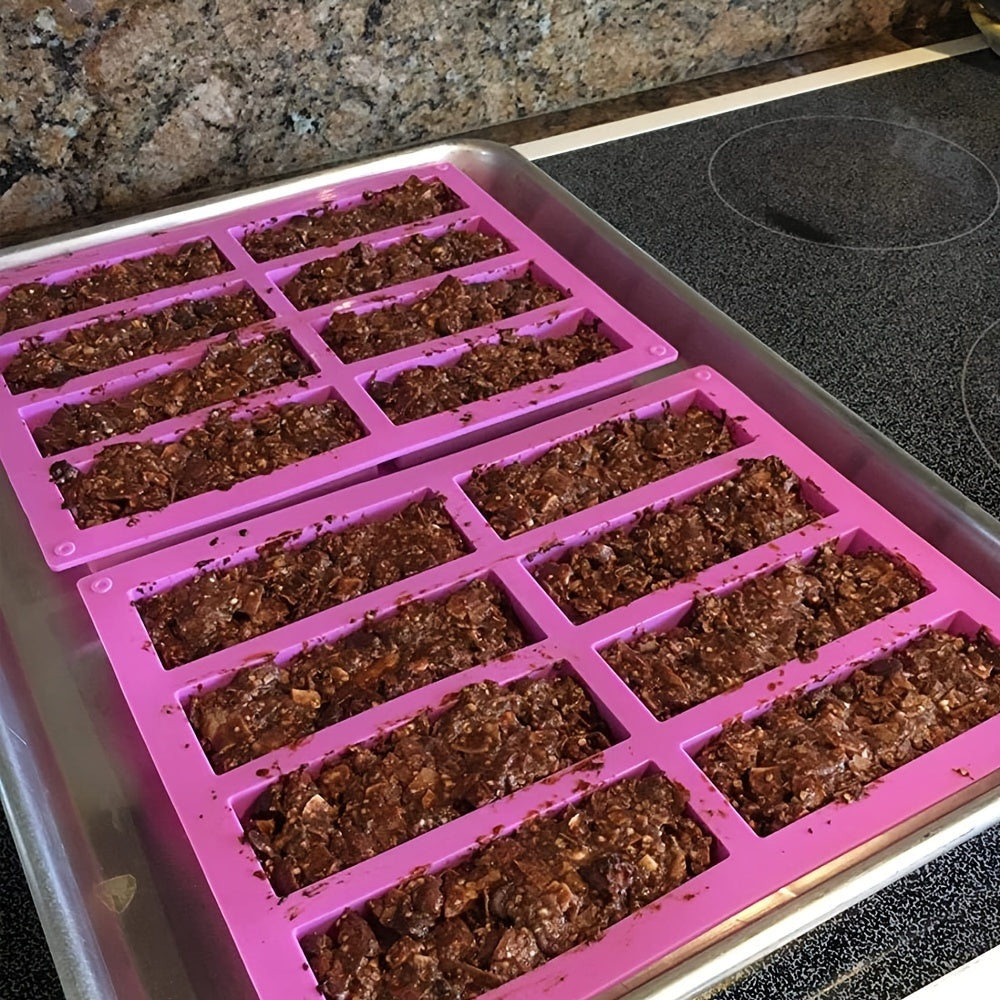 8-Cavity Silicone Mold for Baking Energy Bars Muffins Brownies Non-Stick