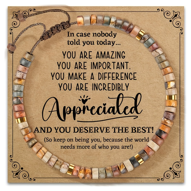 Beaded Bracelet for Women Minimalist Inspirational Jewelry for Everyday or Gift