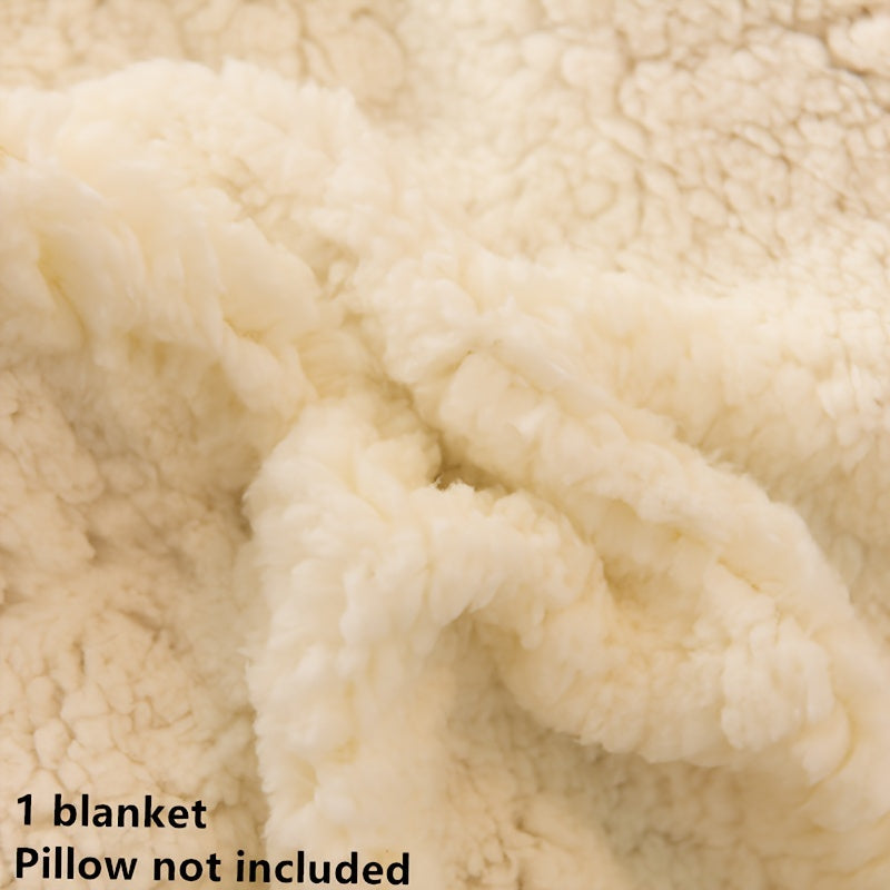 Double-Layer Soft Fleece Blanket for All Seasons Cozy Throw Pink