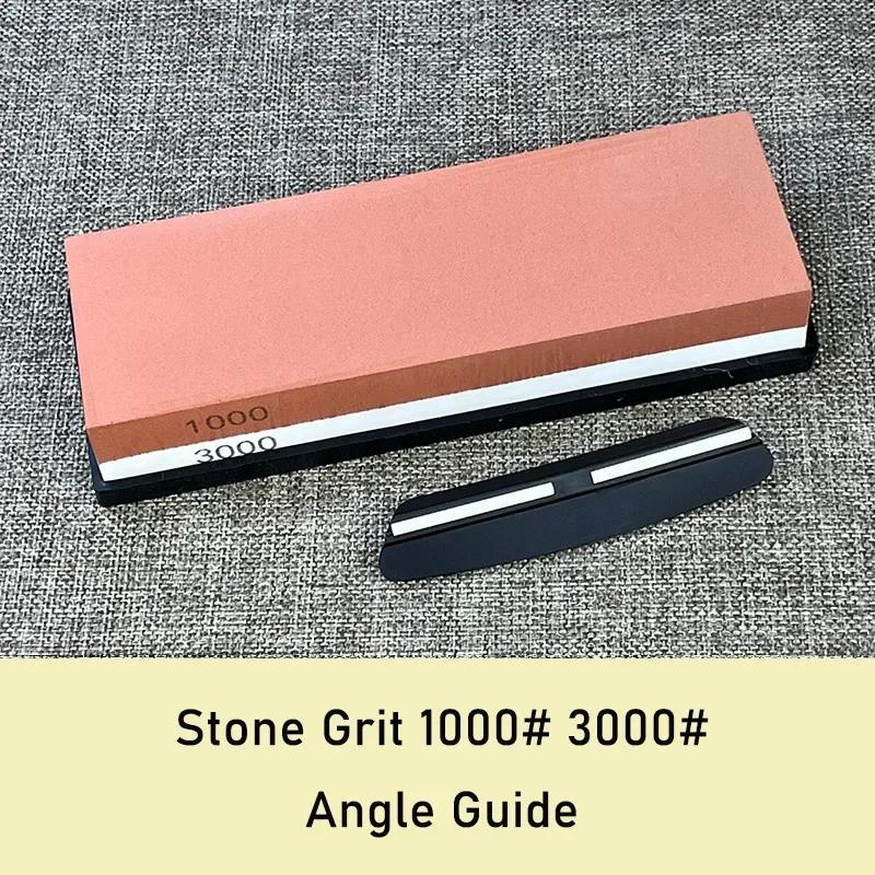 Kitchen Knife Sharpener Dual-Grit Stone Non-Slip Handle