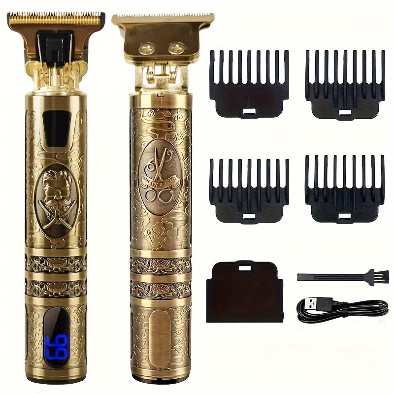 T-shaped cordless hair clipper with USB interface for beard facial body grooming rechargeable