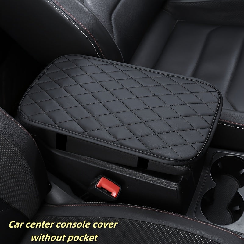 Car Armrest Pad With Two Pockets Universal Vehicle Interior Accessory