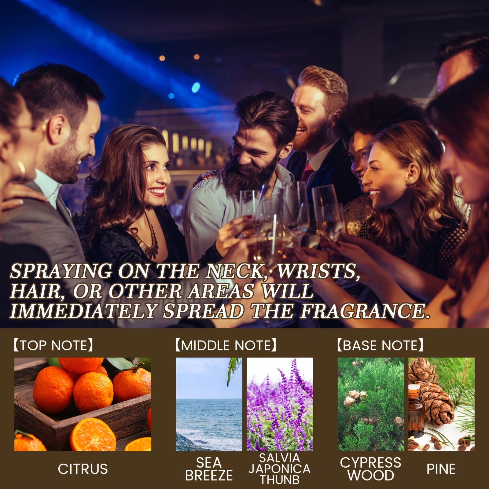 Unisex Alcohol-Free Cologne 50ml Oriental Fragrance Longlasting Casual Perfume