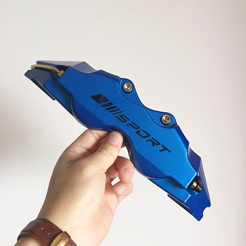 Universal ABS Plastic Brake Caliper Covers Set 2 Pcs Black Sport Logo