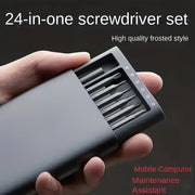 24-Piece Precision Screwdriver Set with PU Leather Case for Smartphone and Tablet Repairs