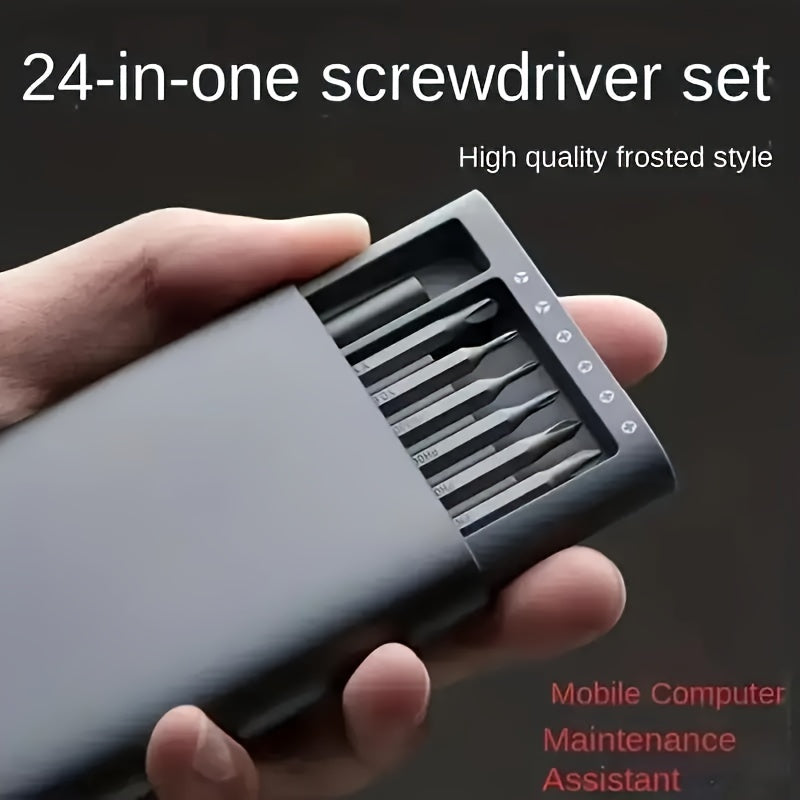 24-Piece Precision Screwdriver Set with PU Leather Case for Smartphone and Tablet Repairs