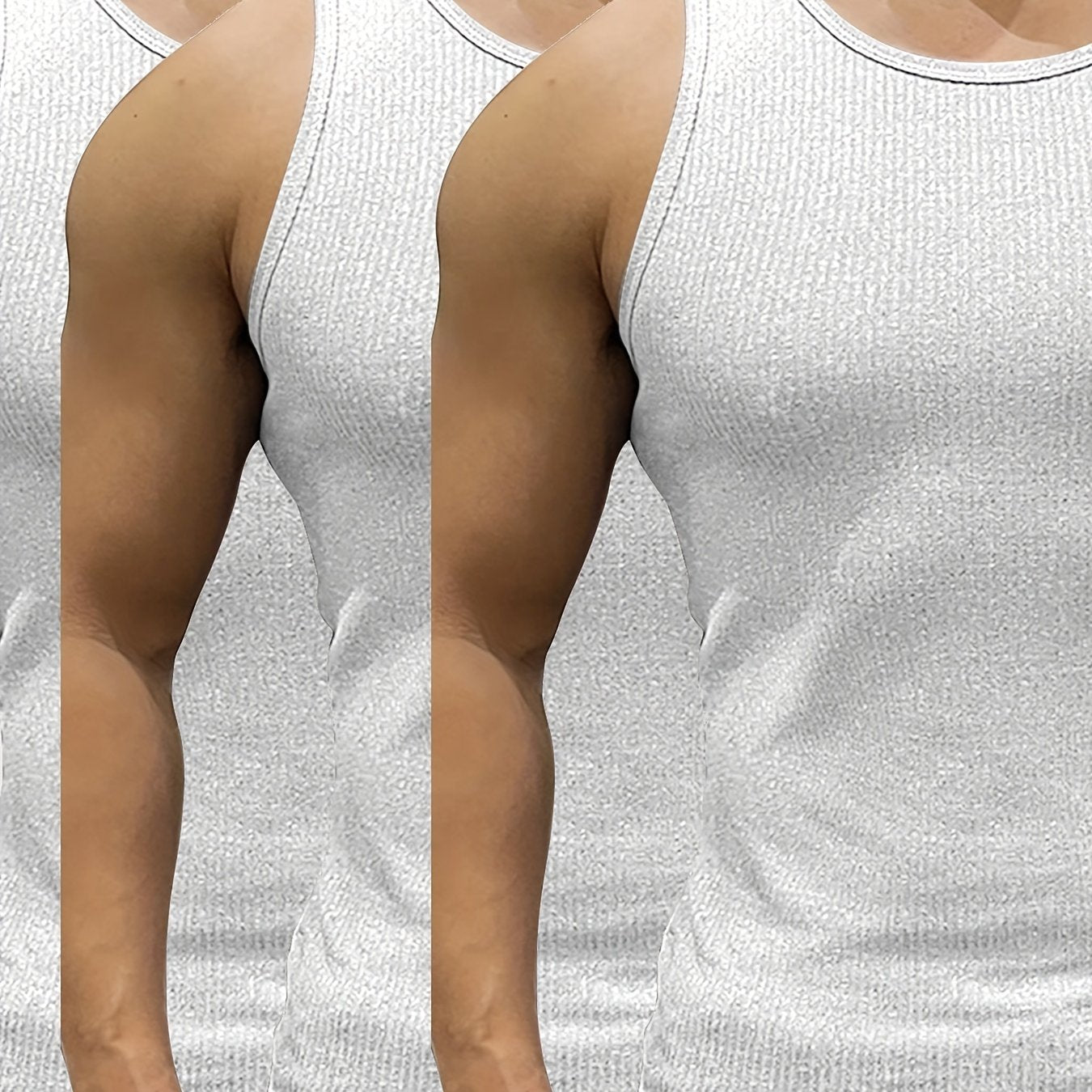 Erkaklar uchun 3 ta to'plam Katta o'lchamli Bir rangli Paxta Tank Toplar, Yengsiz Jiletlar, Sport Undershirtlar