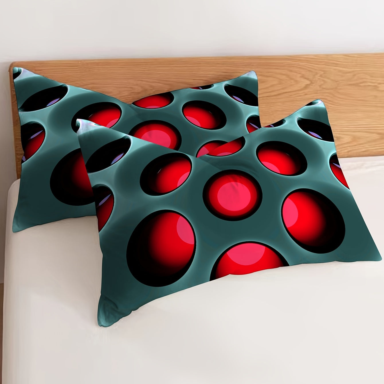 2 piezas de fundas de almohada circulares con estampado cepillado de poliéster, fundas decorativas para cojines