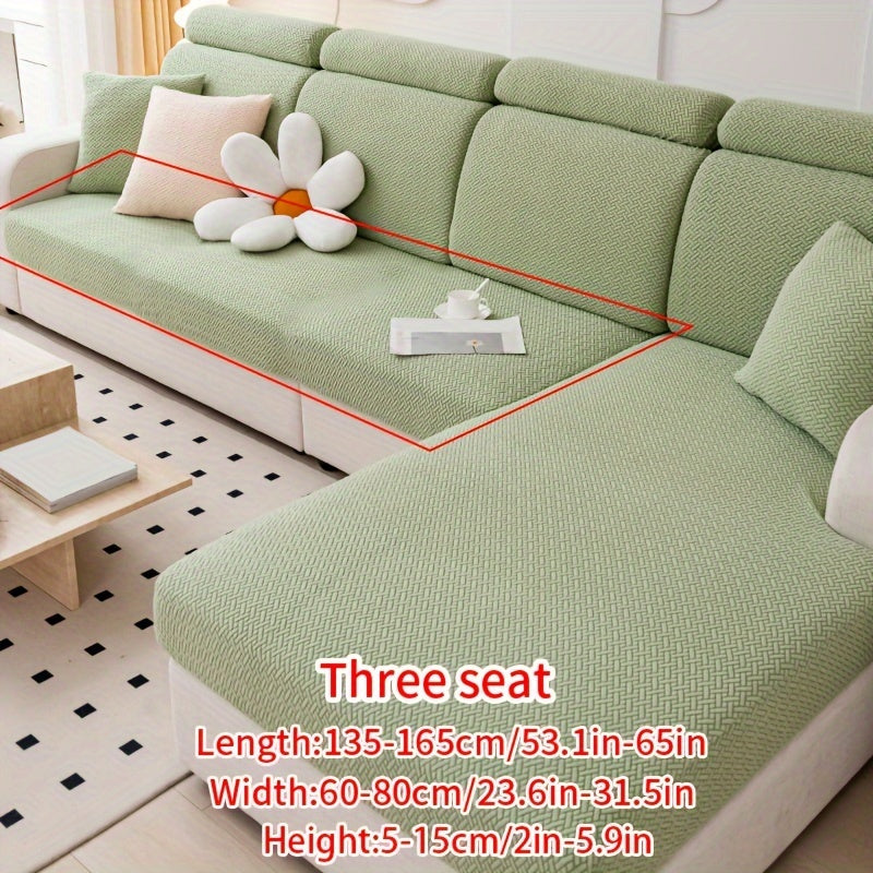 Современный жаккардовый чехол для дивана, изготовленный из прочного полиэстера и спандекса, не скользит, подходит для домашних животных, легкий в уходе, подходит для кресел и секционных диванов.