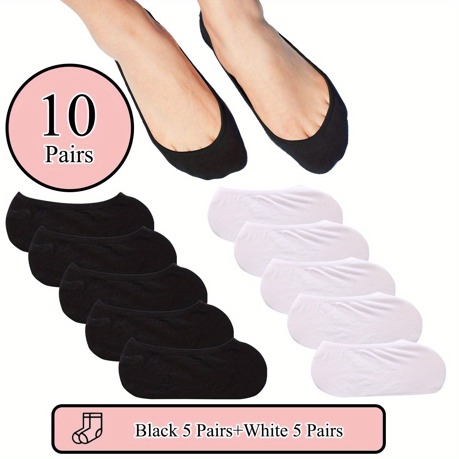 Breathable Candy-Colored Knit Boat Socks for Men and Women 5/10/15 Pairs