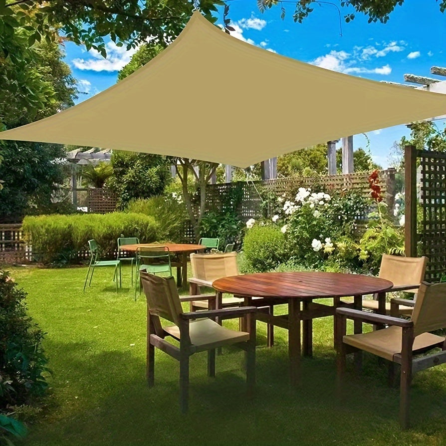 Polyester Rectangle Shade Sail for Patio Garden UV Block Foldable Portable Sun Shade Tent
