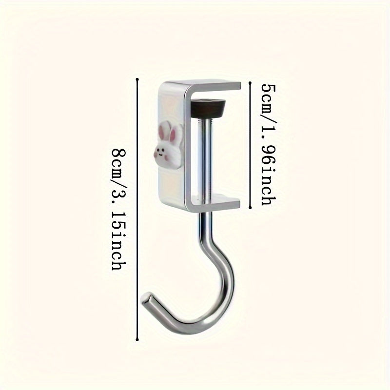 Adjustable Stainless Steel Desk Hooks Set of 3 for Office and School Desks