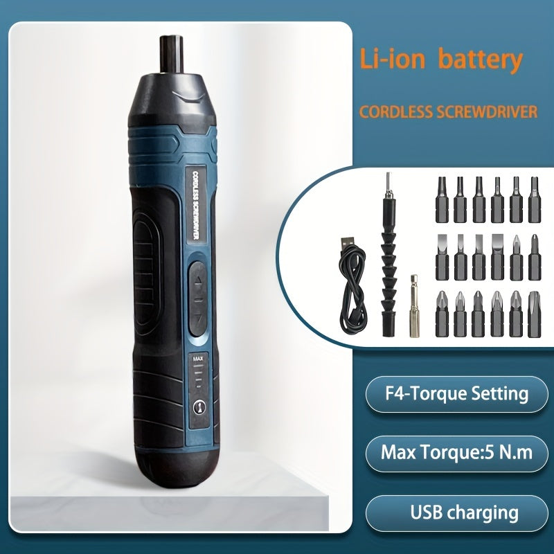 Cordless Lithium Screwdriver 3.6V with 4 Torque Settings Rechargeable Battery