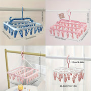 Пластиковая сушилка для одежды с 32 зажимами для нижнего белья и носков, экономящая место вешалка для одежды
