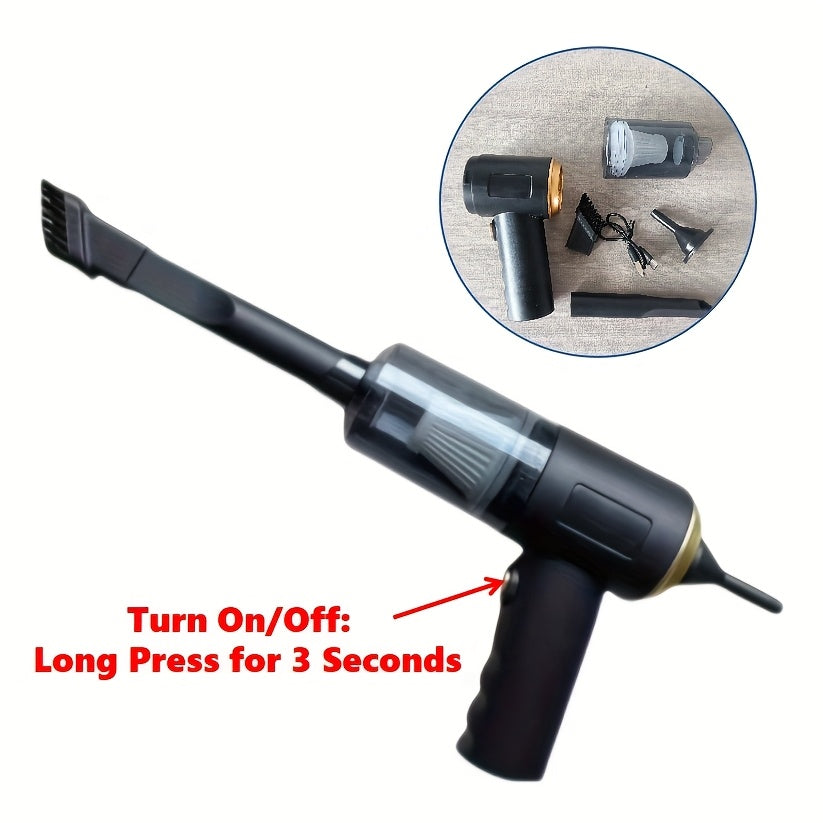 Cordless Portable Vacuum Cleaner Set with Twin Turbine, Rechargeable, Lightweight for Home and Car
