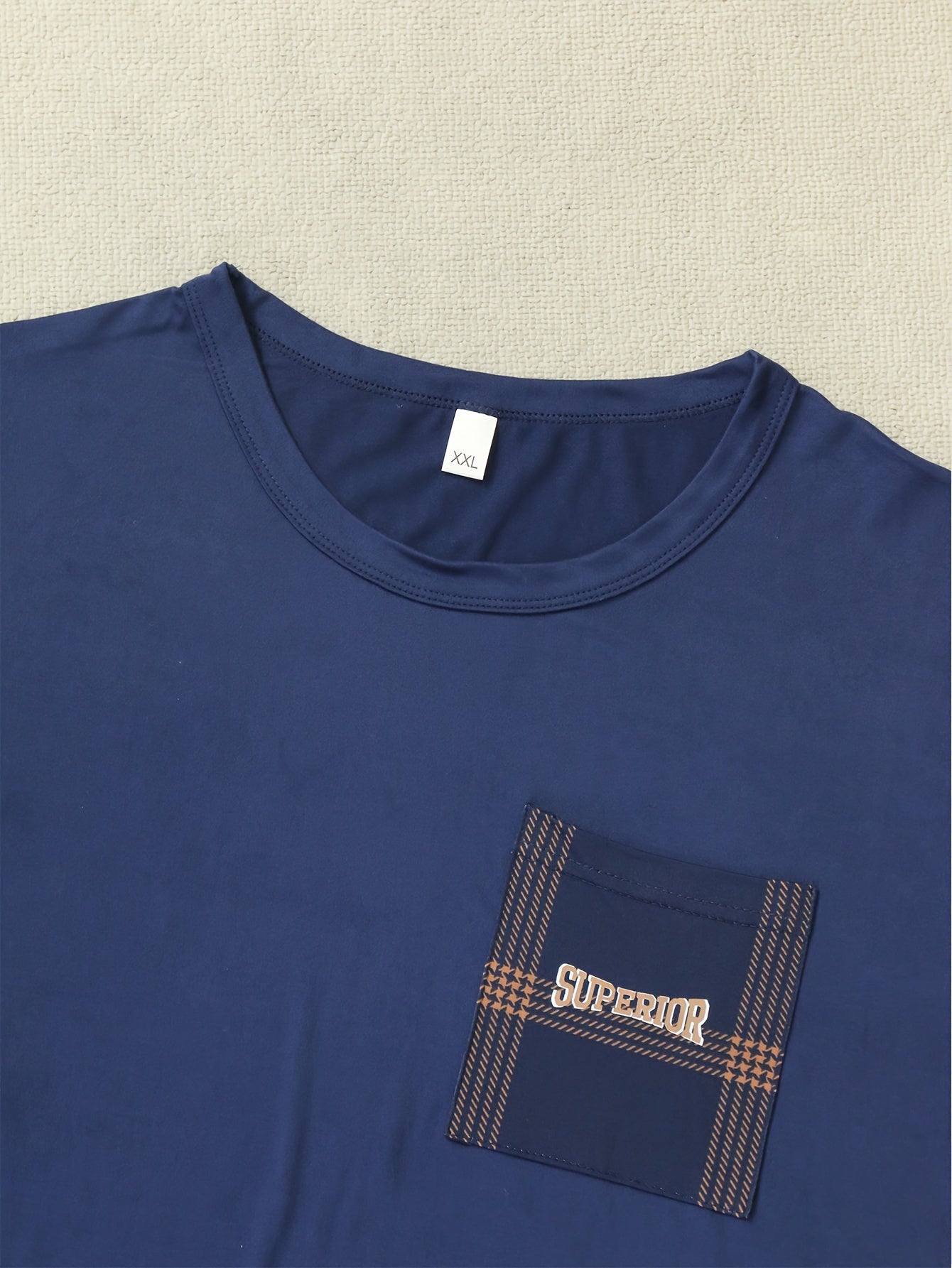 Men's Spring and Autumn Pajama Set Long Sleeve Casual Large Size Polyester Knit