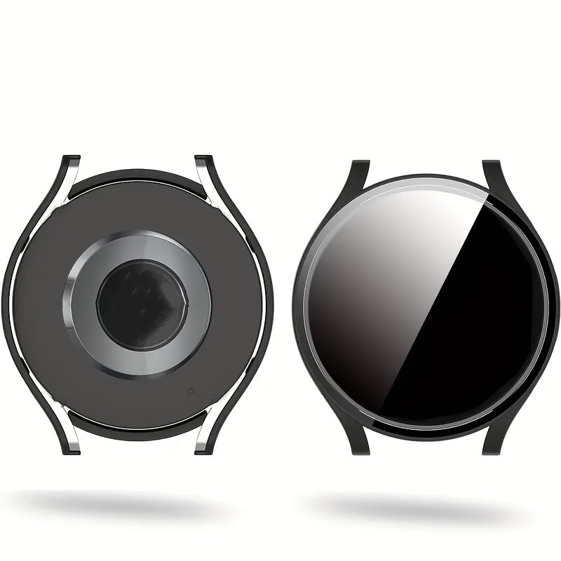 2-Piece Protective Case with Tempered Glass Film and Matte Table Holder for Smartwatch 40mm 44mm