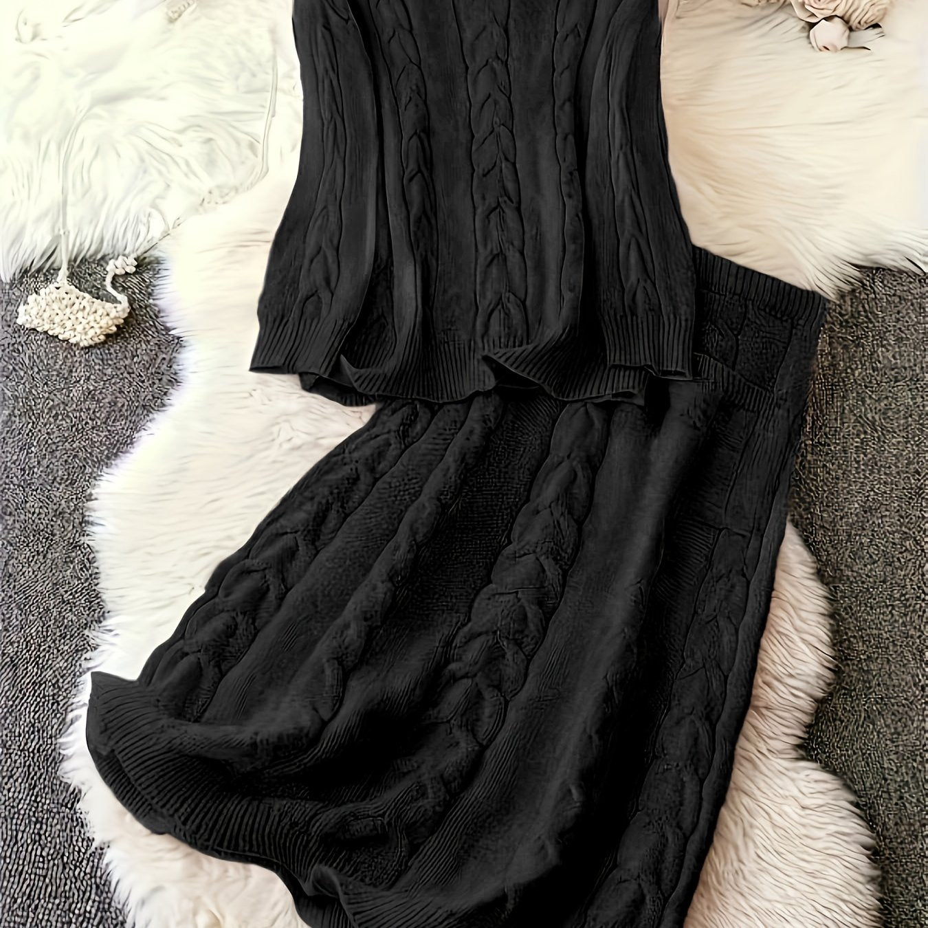 Women's Plus Size Sweater Set Pink Cotton Casual Wear