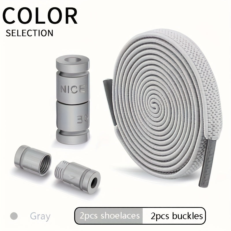 Unisex Elastic No-Tie Shoelaces with Locks Lightweight Acetate Sports Style