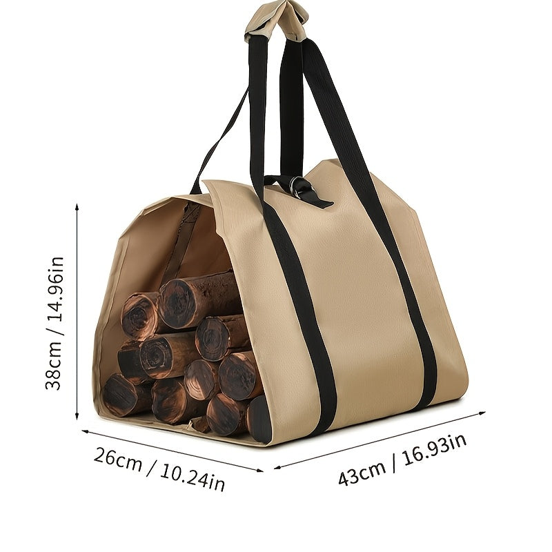 Durable PVC Firewood Carrier Bag Heavy Duty Log Tote for Camping and Firewood Transport